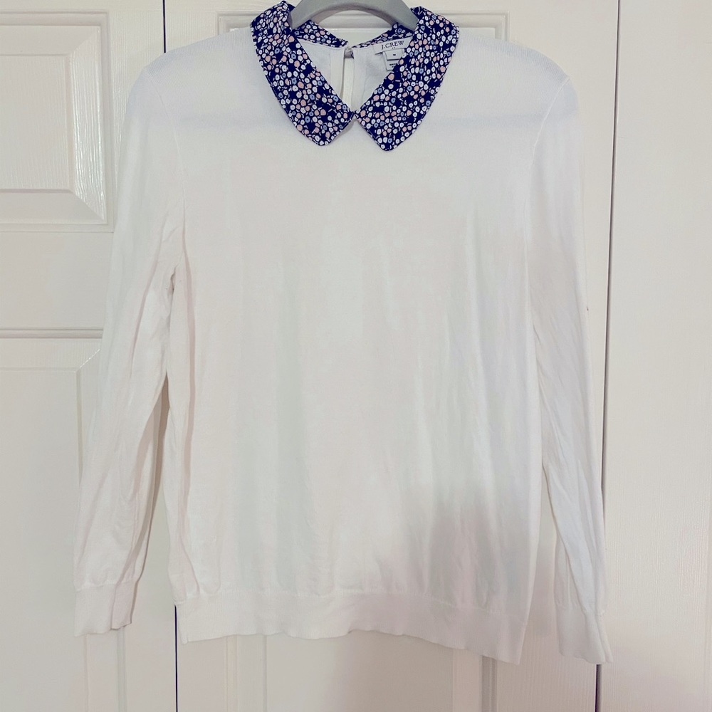 Faux collar 3/4 Sleeve sweater